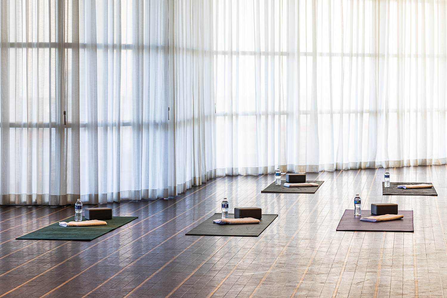 yoga mats and equipment for special events at grand bay hotel san francisco