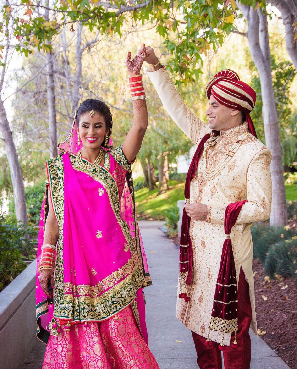 sangeet ceremony groom and bride dancing