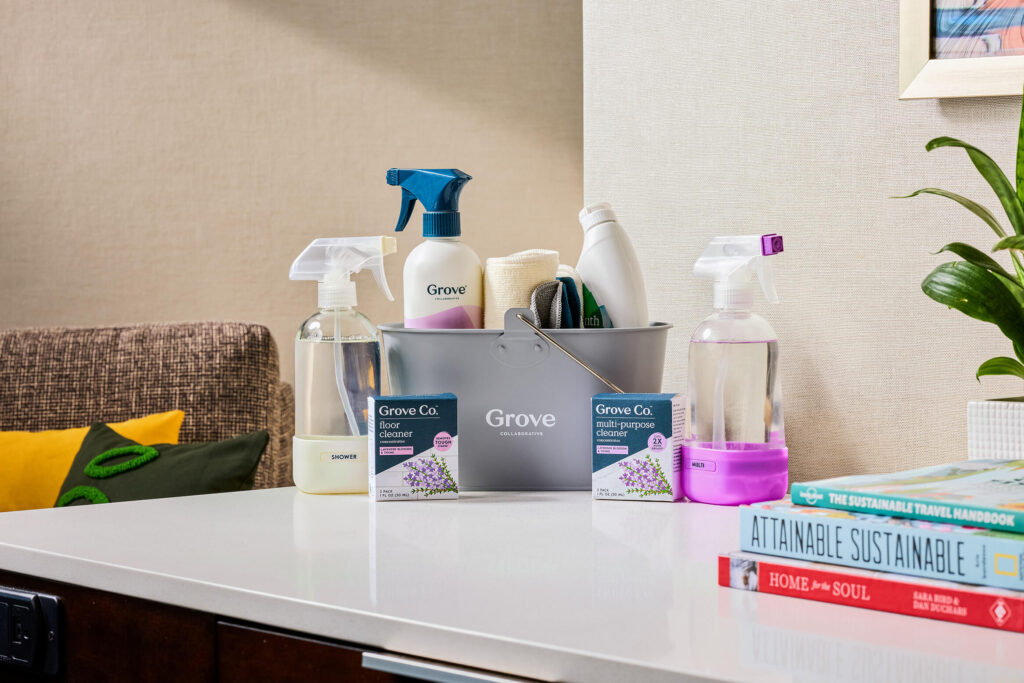 Grove Collaborative cleaning products at Grand Bay Hotel in Redwood City